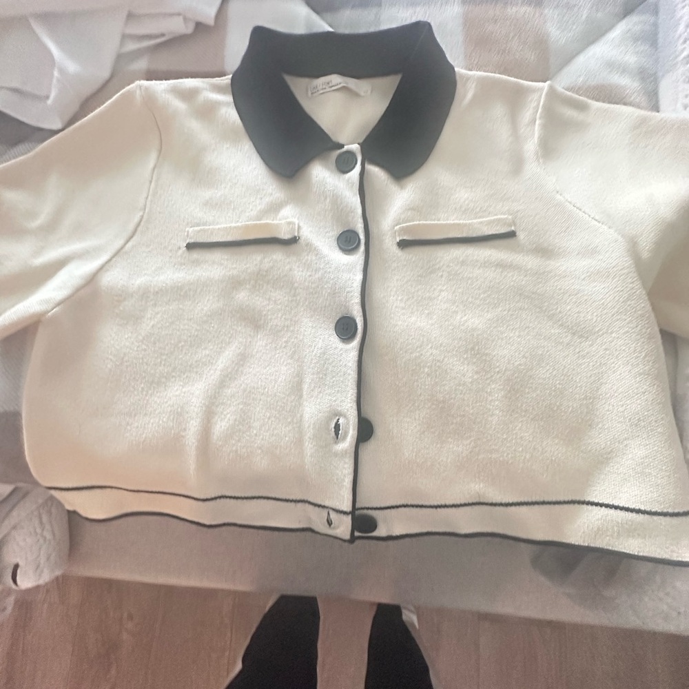OAK + FORT Black and White Blazer Modern Minimalist Design